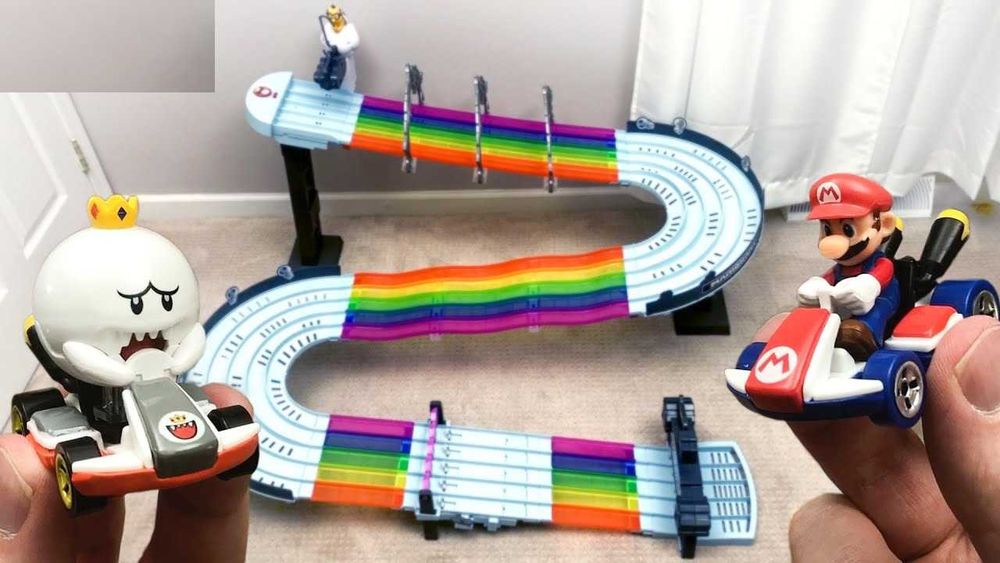 Hot Wheels Mario Kart Pista de carros de brinquedo com luzes e som