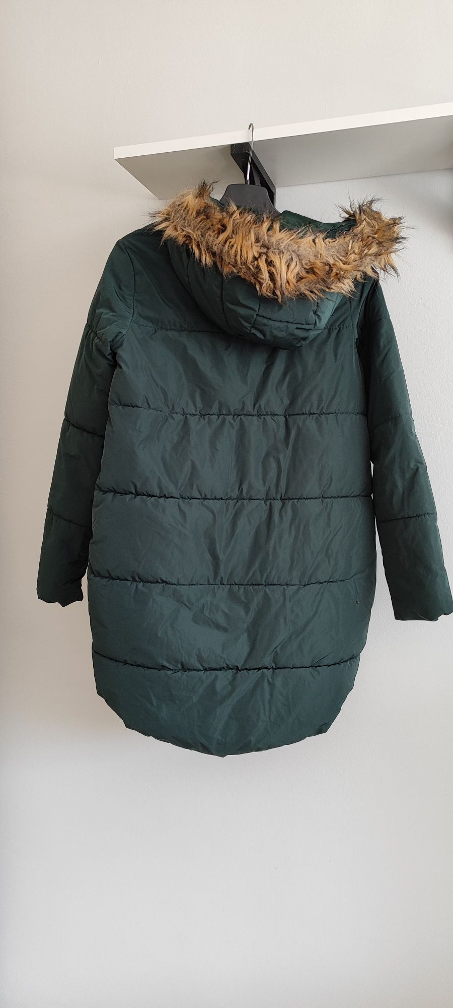 Kurtka zimowa damska Diverse XS S parka butelkowa zieleń