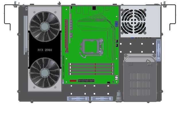 Wyprzedaż - obudowa do szafy RACK 19 cali - R-CASE 3, mATX 2U 2x 3.5"