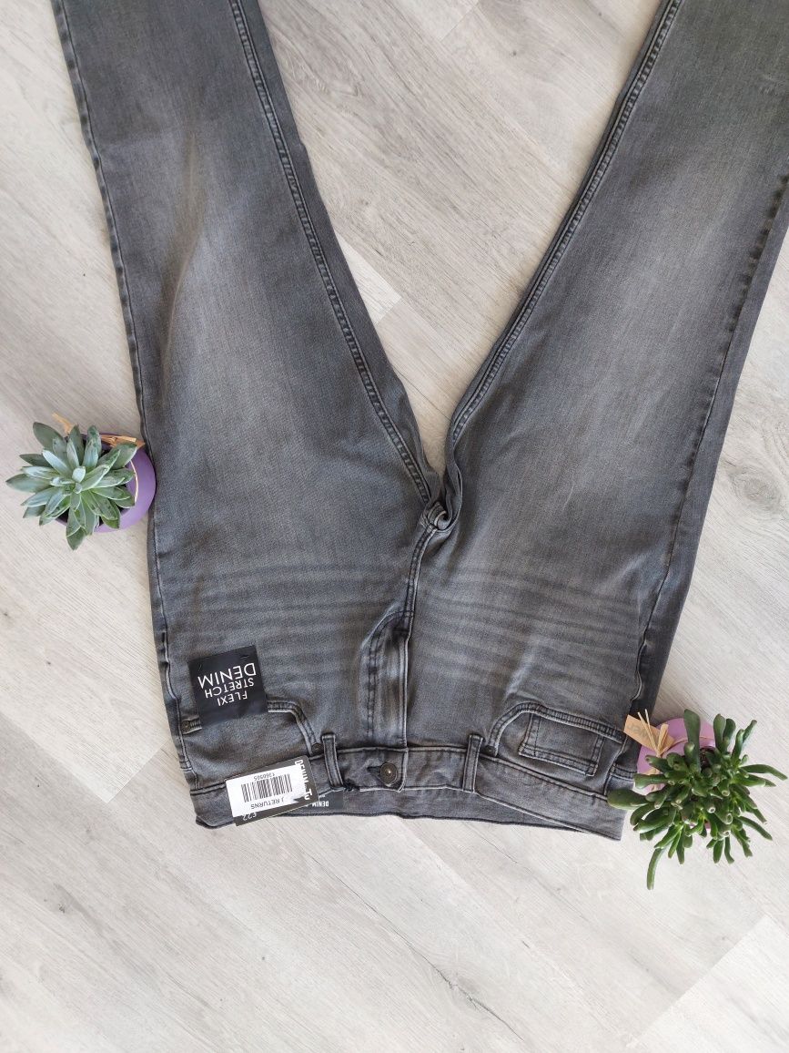 K2-20. Spodnie rurki skinny szare jeans r. 34/30 Tu