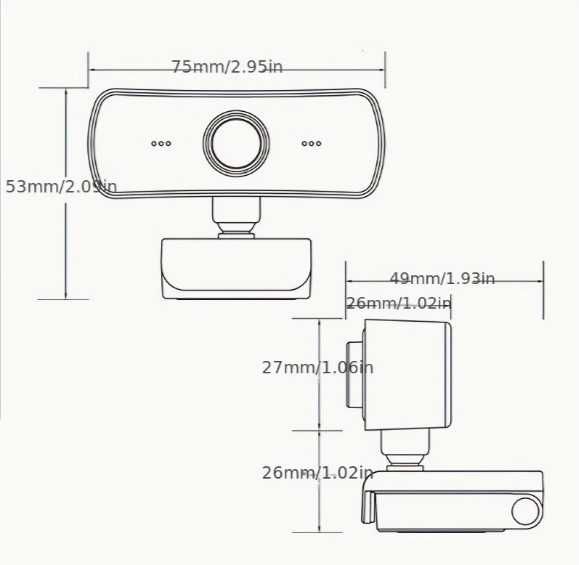 Веб камера шторка для навчання web camera USB, Full HD 2K З Мікрофоном
