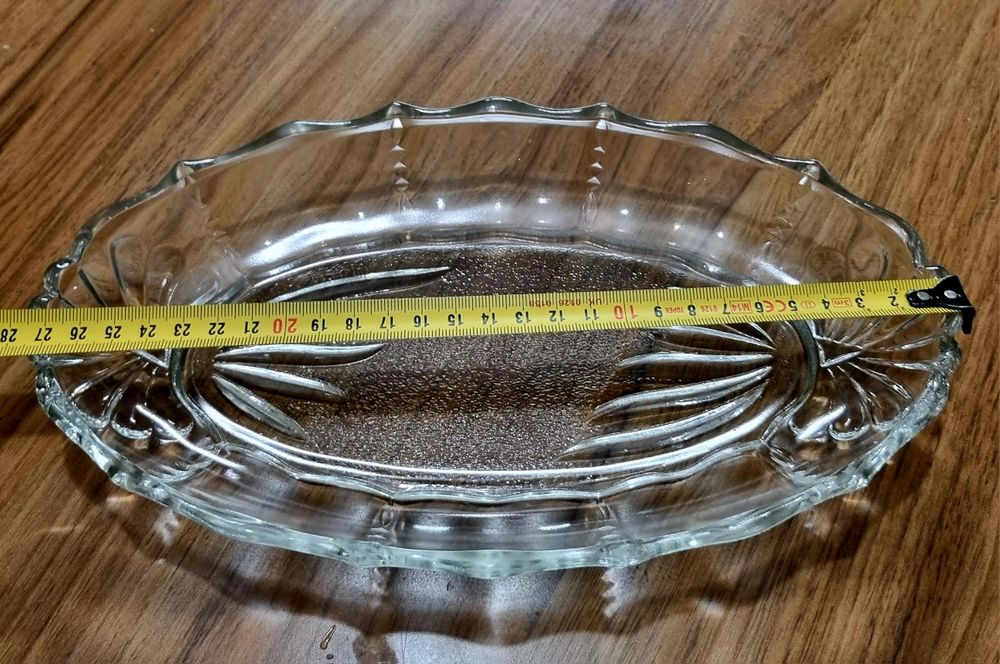 Zabytkowe półmiski szkło/kryształ - 2 sztuki