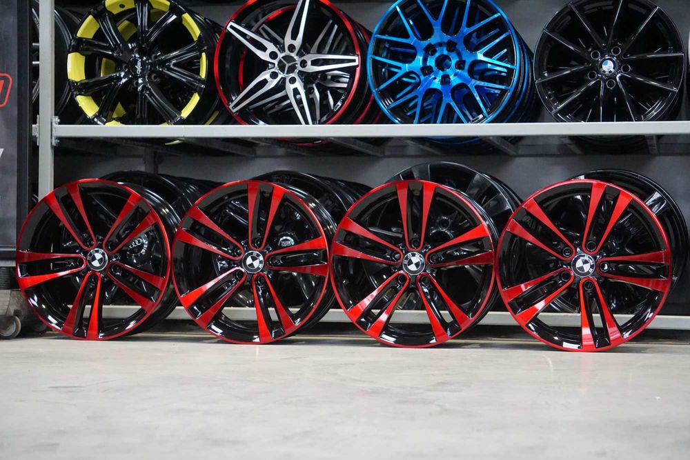 Alufelgi oryginał BMW 5x120 8Jx18 et34 cb72,6 czarne i red cnc