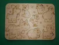 Puzzle drewniane zwierzęta