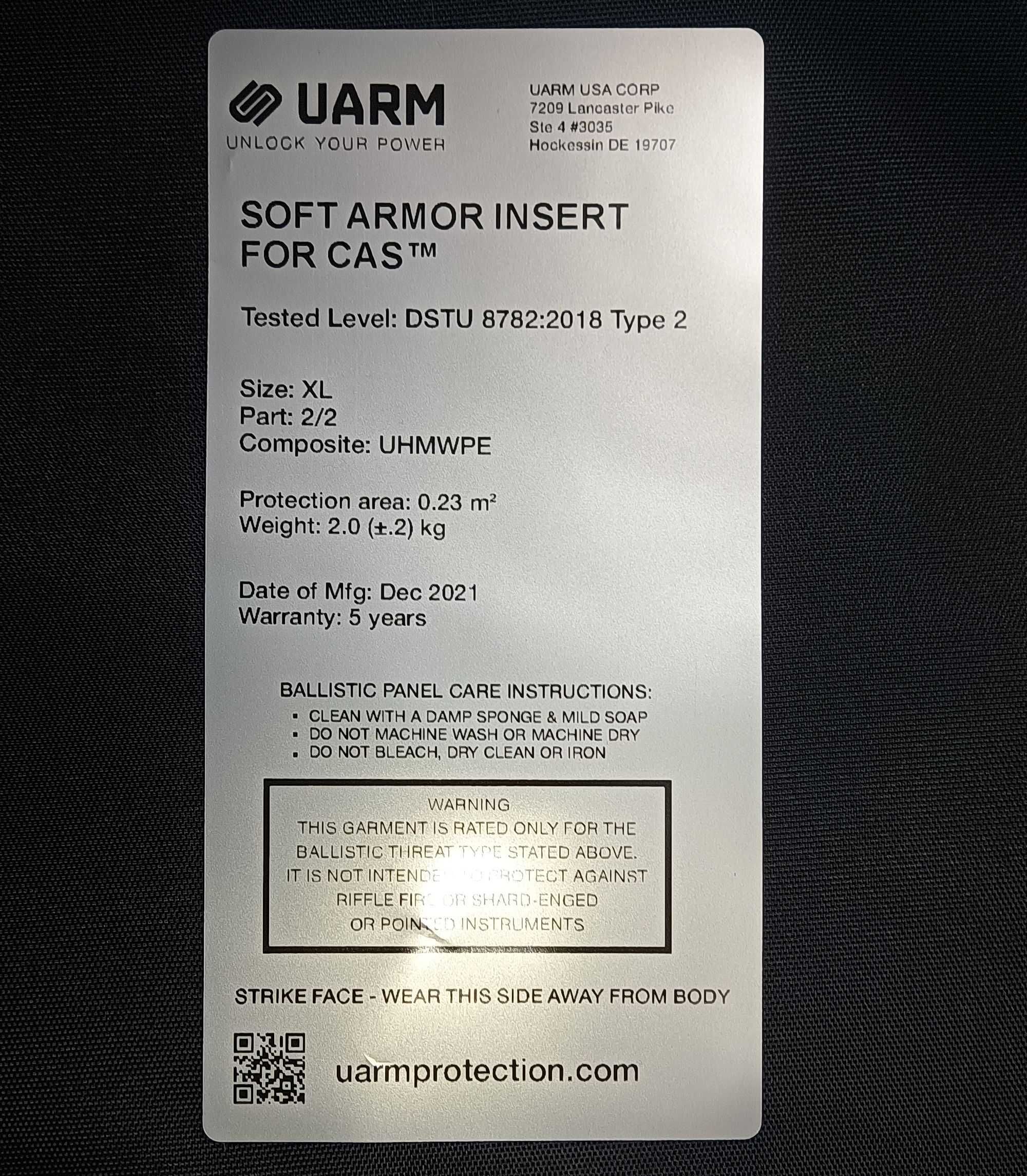 UARM CAS (Covert Armored Singlet)