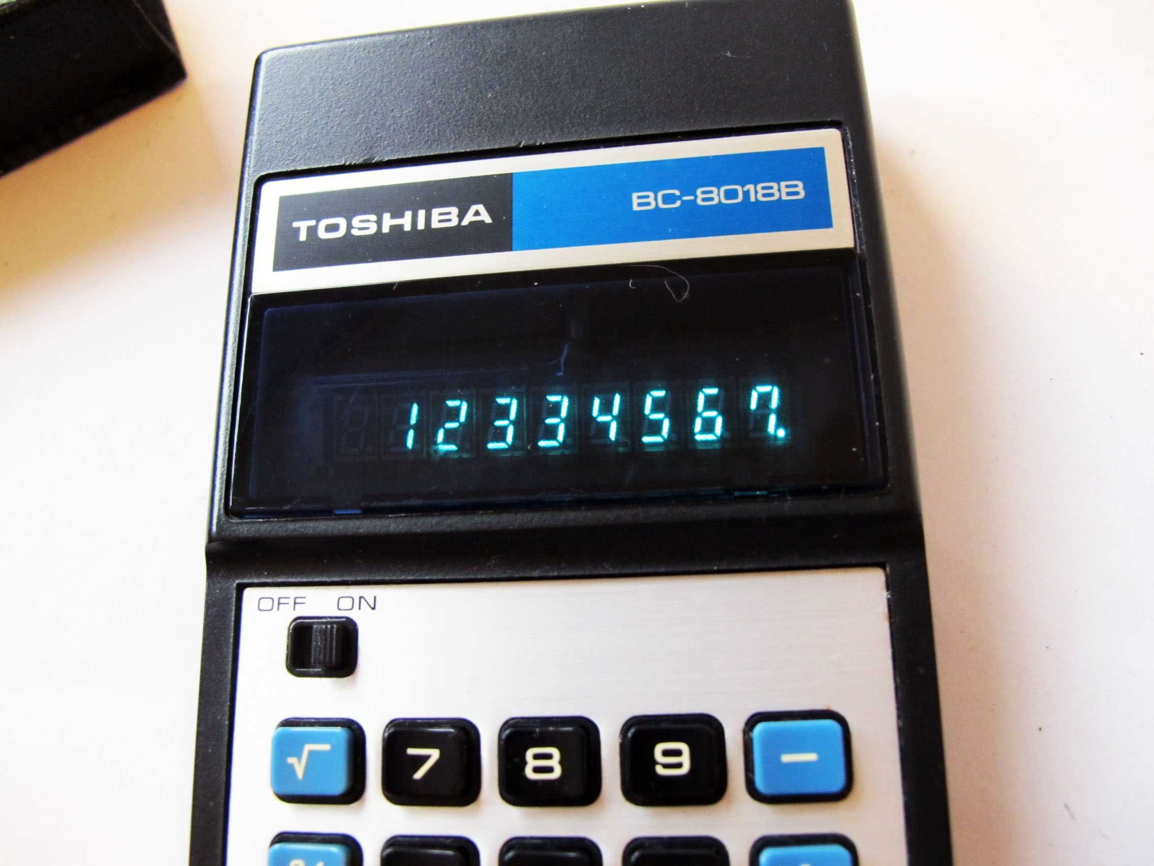 Kalkulator vintage Toshiba BC-8018B. 1977 r. Idealny.