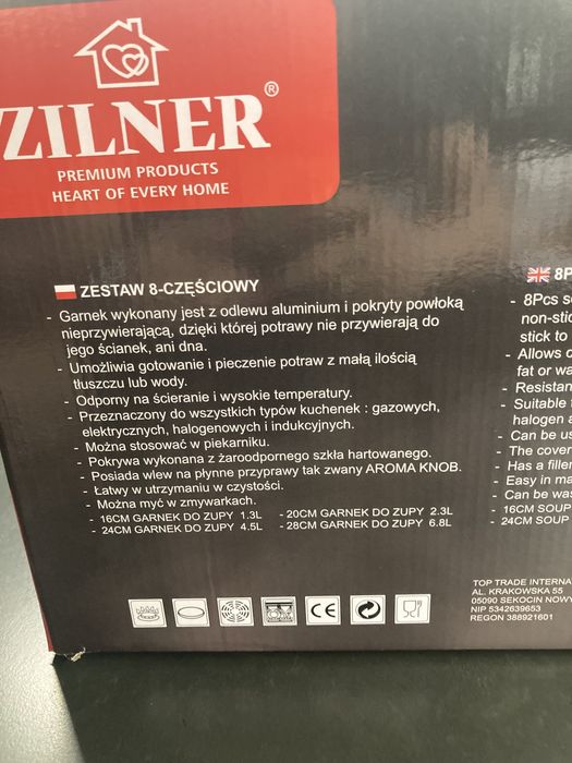 Komplet garnków, pościel 220x200, koc 220x200