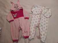Pajace welurowe - 2 sztuki: Carter's, Disney, gratis rajstopki 68 cm
