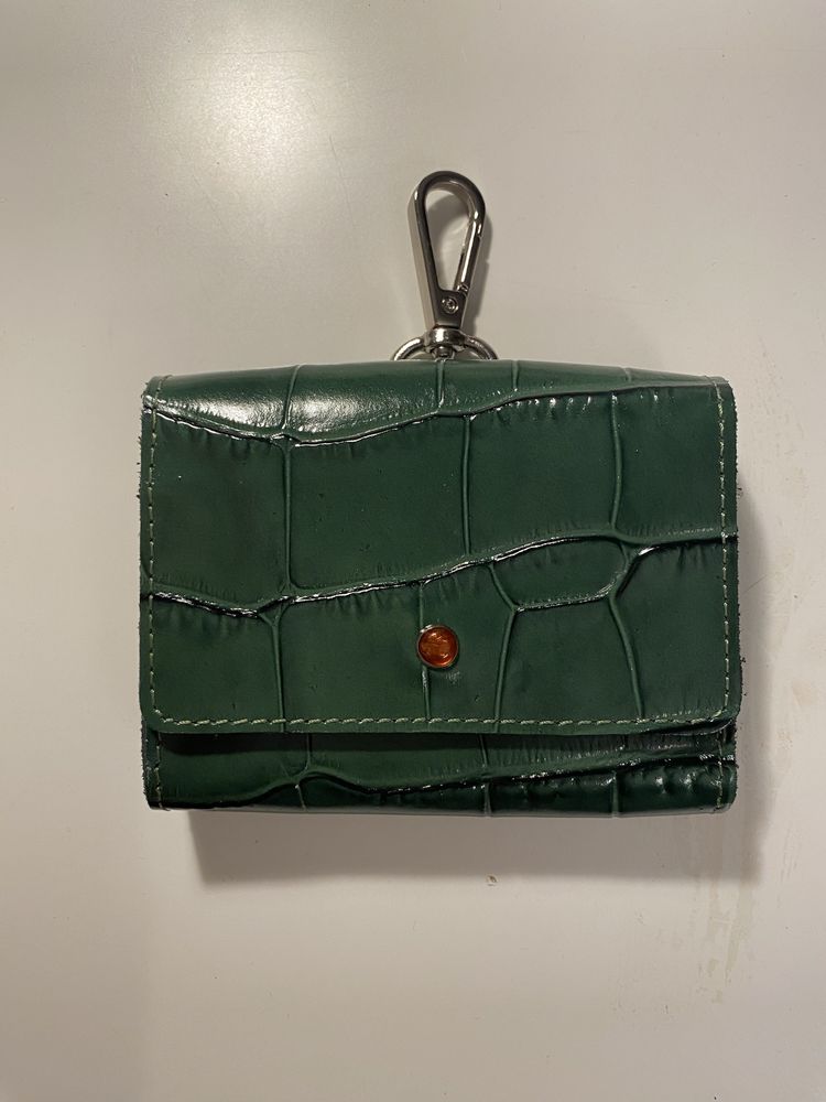 Skórzany oryginalny portfel BATYCKI croco zielony