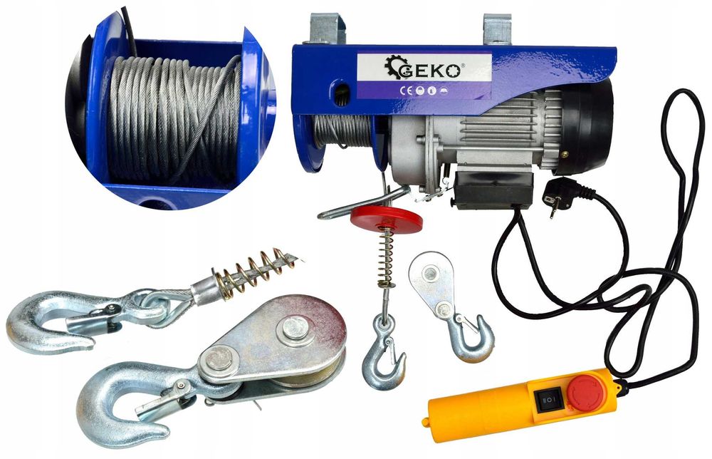Wciągarka wyciągarka 230V elektryczna linowa budowlana 150/300kg GEKO