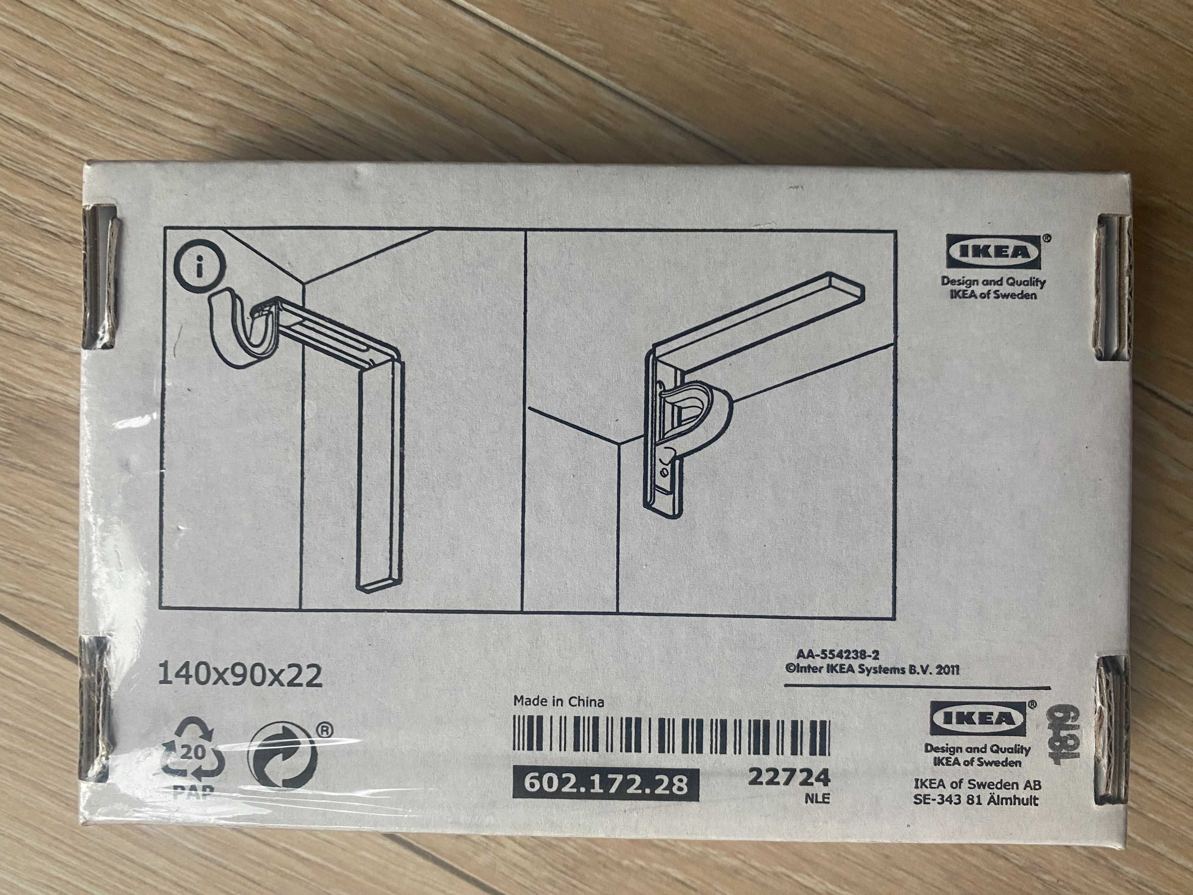 Ikea Betydig Syrlig karnisz czarne końcówka do karnisza kółko żabki