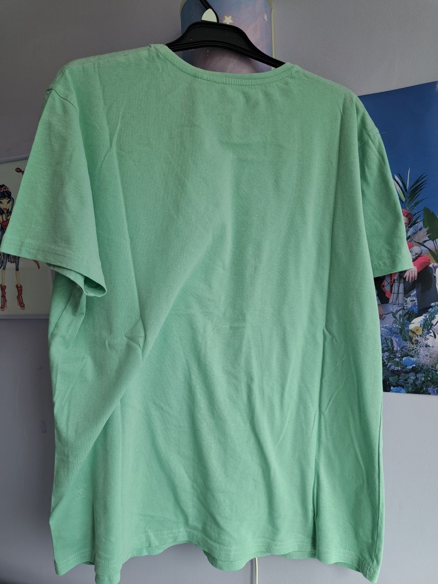 T-shirt basic koszulka oversize bluzka miętowa zielona