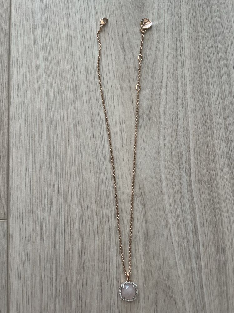Colar prata rosa dourado com zirconias