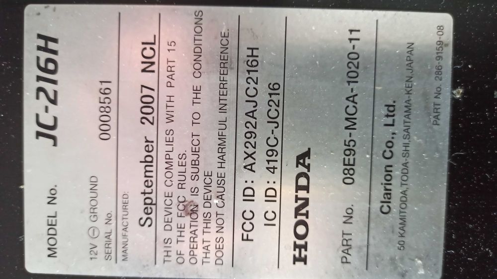 CB RADIO modul GL1800 GoldWing komplet