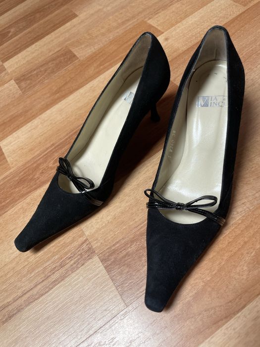 Czarne szpilki VIA VINCI | Skóra naturalna | Rozmiar 38