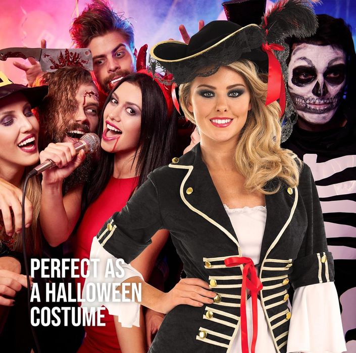 Kostium Damy retro z kapeluszem Piratka Rozmiar S