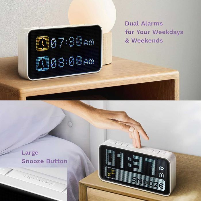 Tuya Wi-Fi годинник Dekala PixelRise, звуки природи, білий шум, аніме