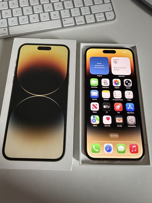 iPhone 14 Pro Max 128gb Gold Stan Idealny Bateria 100%