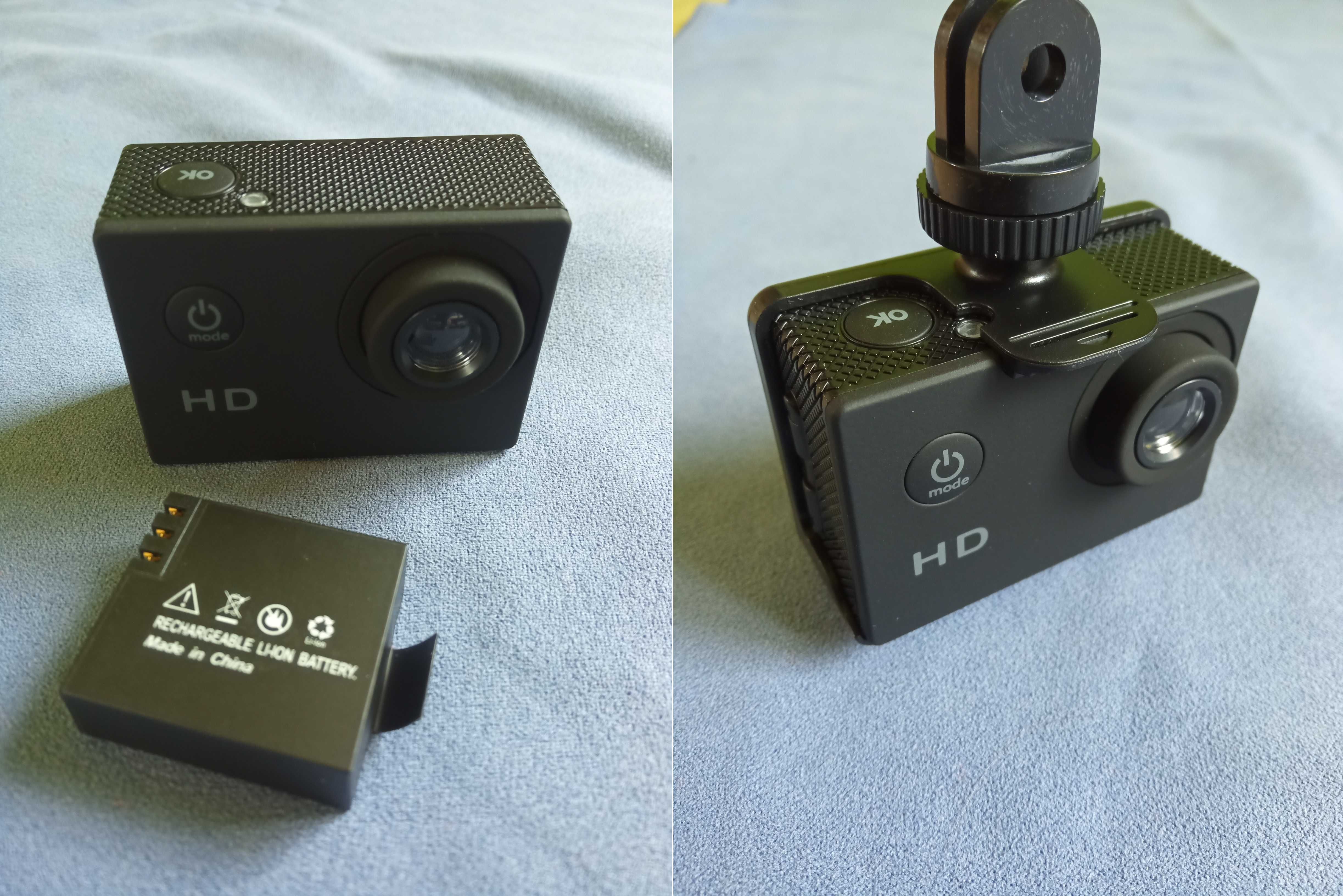 kamera sportowa HD 720p wodoszczelna + akcesoria i uchwyty nowa