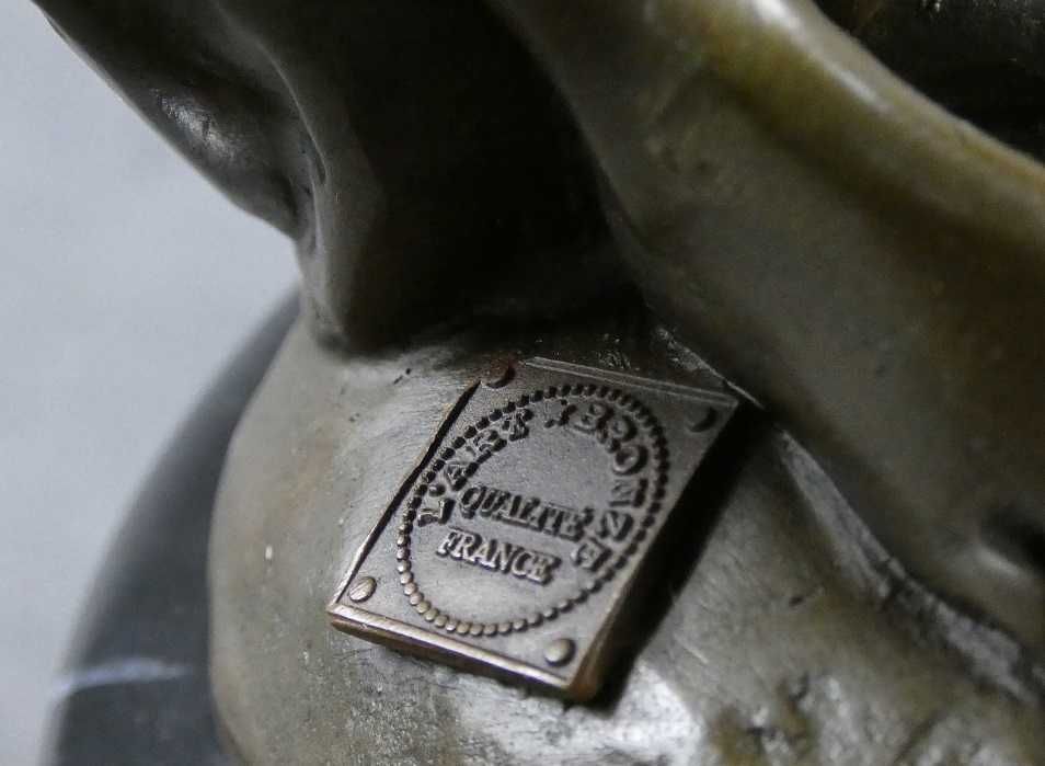 AKT Kobieta grecka BRĄZ marmur figura RZEŹBA sygnowana