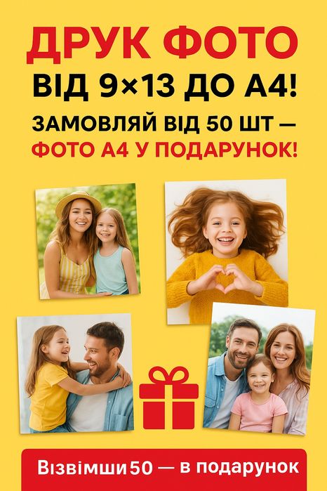 Друк фото різного формату
