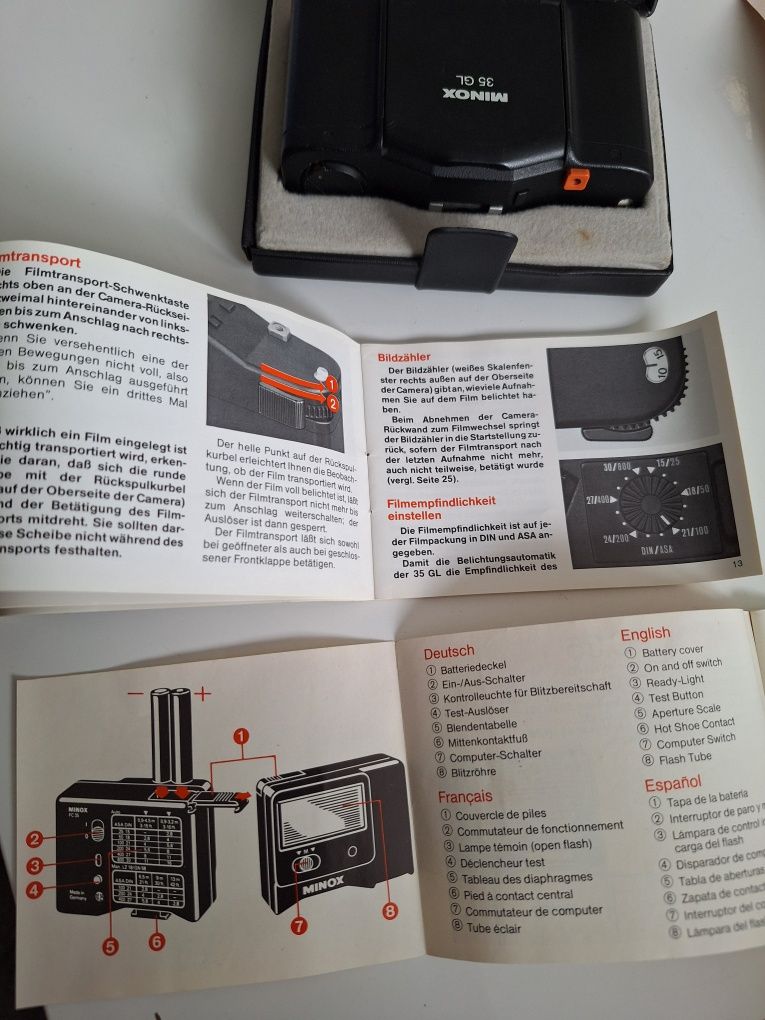 Mikro aparat analogowy MINOX 35GL + MINOX  FC 35