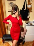 Czerwona sukienka mini Pull & Bear r. XS