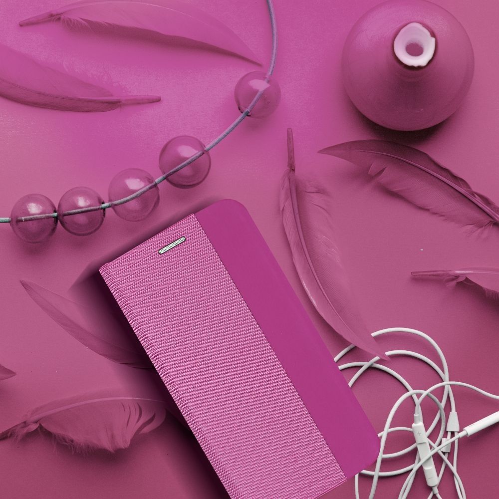 Kabura SENSITIVE Book do SAMSUNG A23 5G różowy + szkło