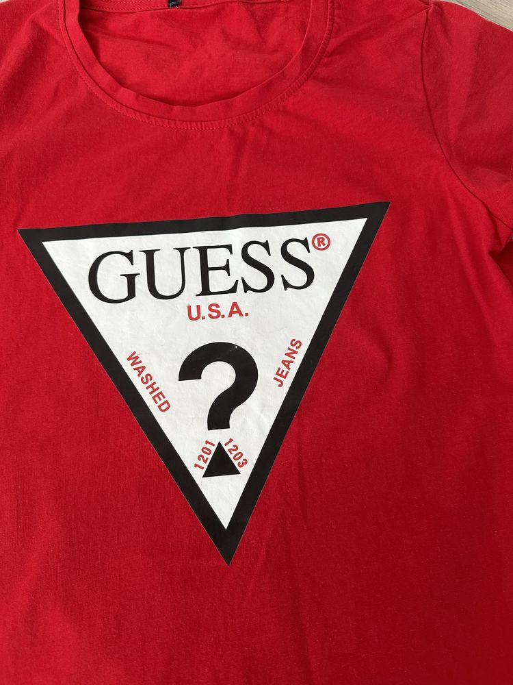 Guess t-shirt bluzka czerwony rozm 34 XS