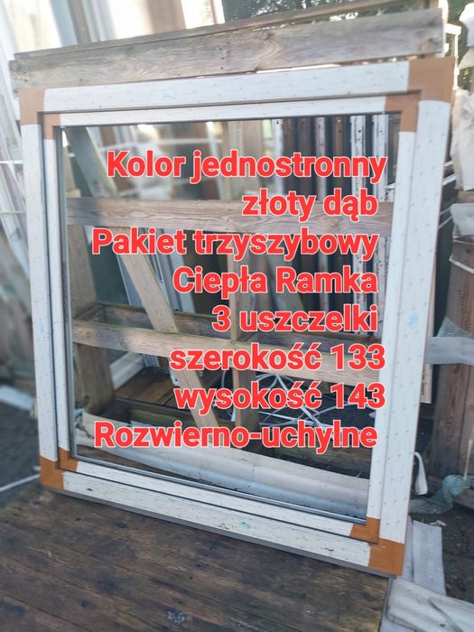 Okna Nowe 155x80 Kolor jednostronny szary -30%