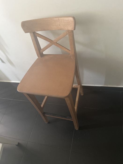 Cadeira banco alto madeira ikea