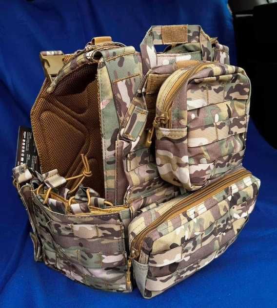 Плитоноска YAKEDA (Якеда) • Швидкий скид • MOLLE, CORDURA • 15 підсум.