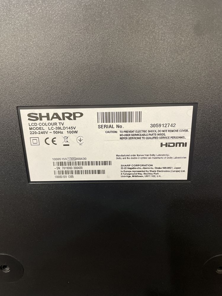 Telewizor Sharp LCD 39” HDMi czytnik kart USB Pilot