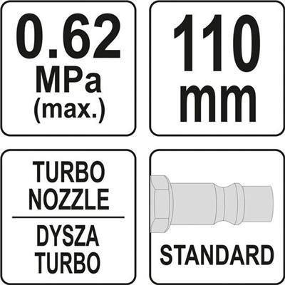 Pistolet do przedmuchiwania turbo długi Yato