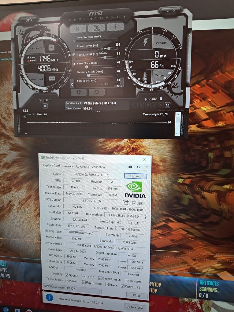 Видеокарта КАК НОВАЯ PALIT GTX 1070 8GB топсост.. пломба др. карт