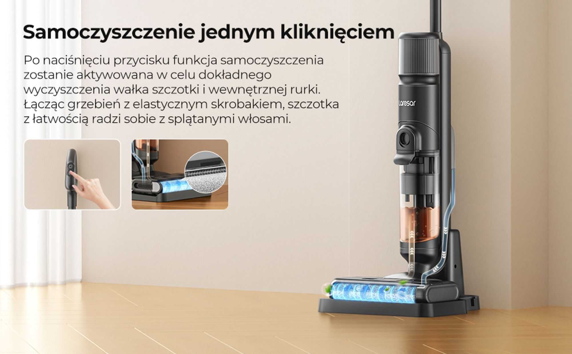 Laresar M3 – Inteligentny Odkurzacz Bezprzewodowy z Mopem (Nowy)