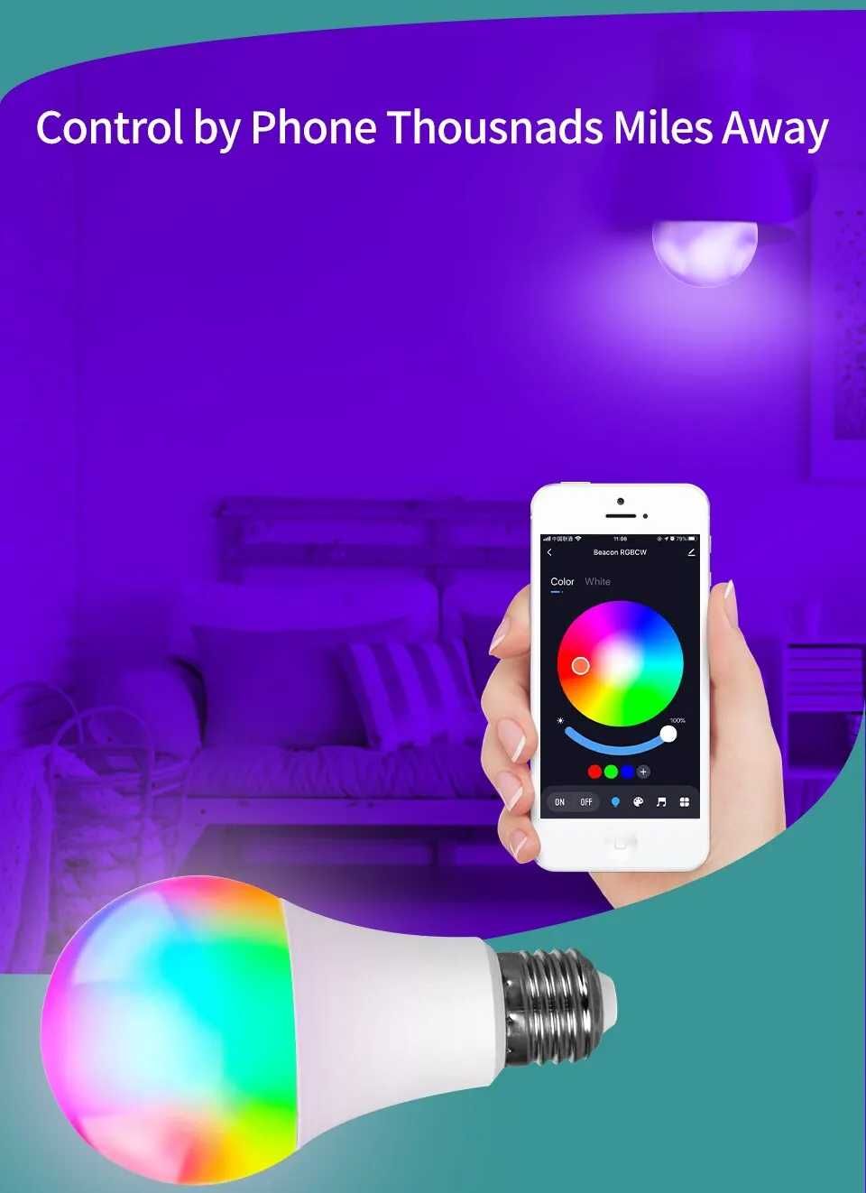 Tuya inteligentna żarówka Led E27 220V.