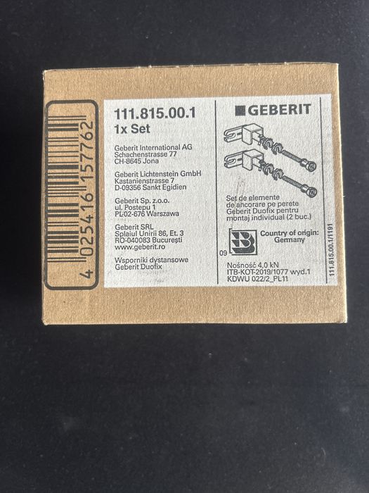 Wsporniki Geberit nowy komplet.