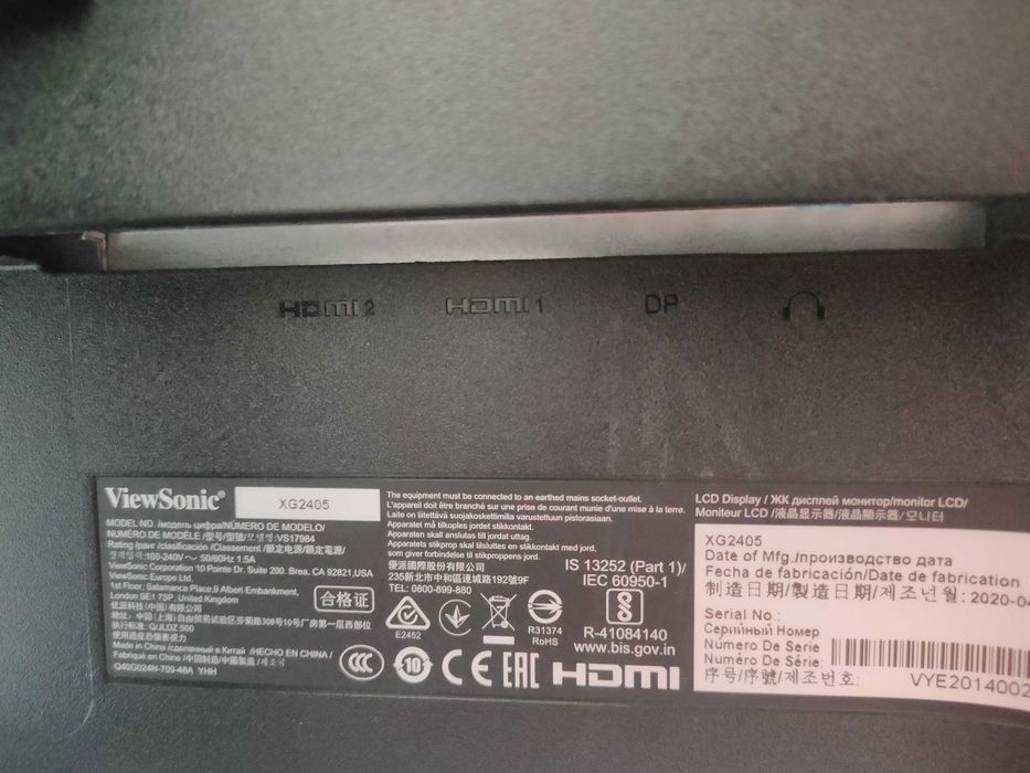 ViewSonic XG2405 24" 144Hz IPS 1ms FreeSync – Como Novo