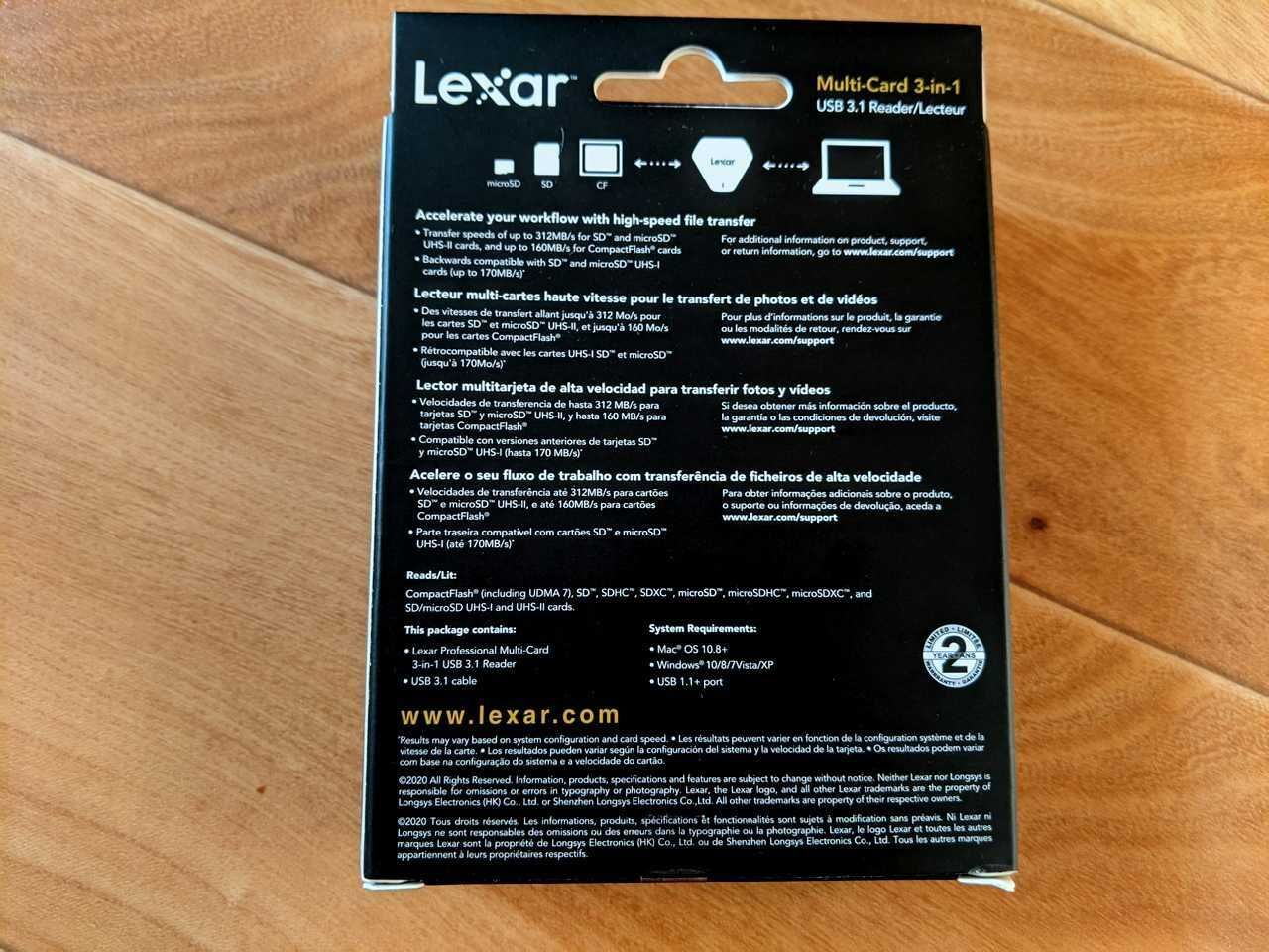 Lexar Professional USB Type C кардридер micro SD CompactFlash CF