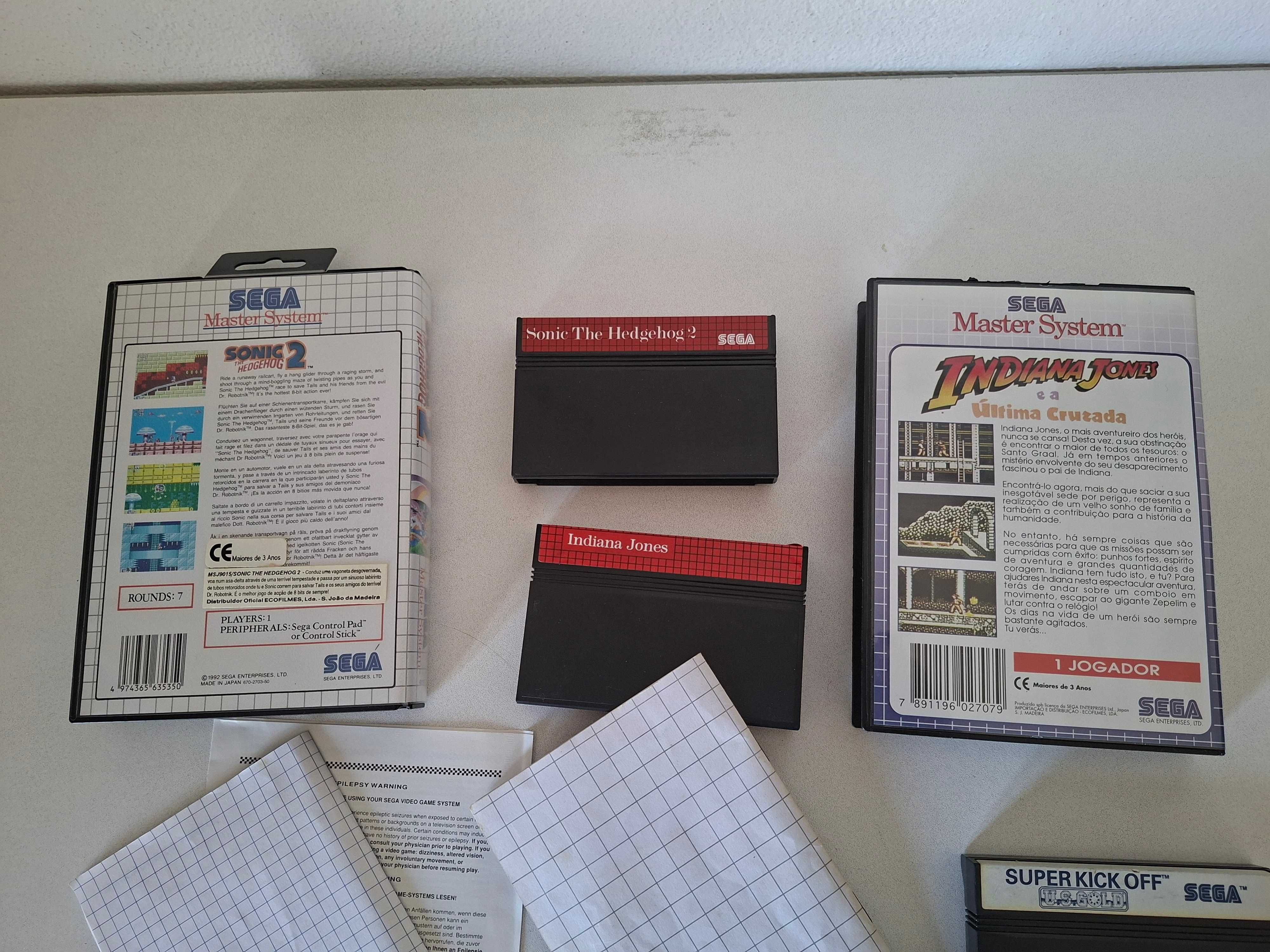 3 Jogos Sega Master System | Sonic, Indiana Jones *Ler Desc*