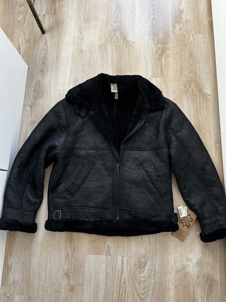 Skórzany kożuch Angelo Litrico C&A, skóra naturalna, futro, L/XL