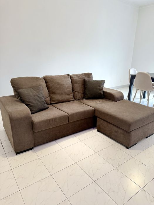 Sofa chaise long (esq./direito) castanho
