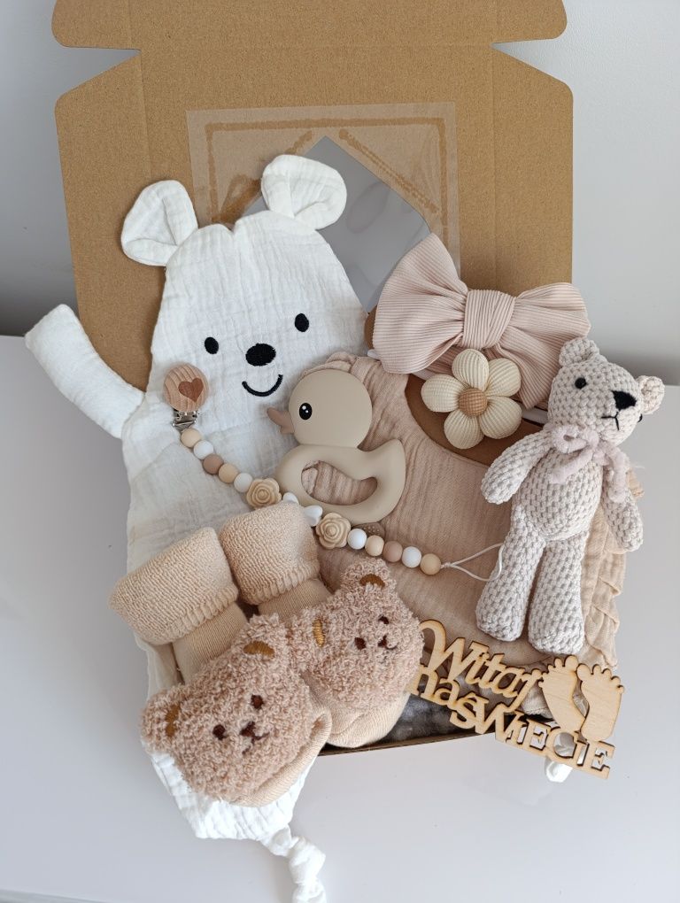 Zestaw prezentowy dla niemowlaka prezent babyshower narodziny chrzest