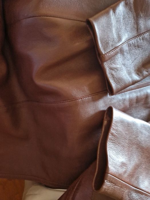 Massimo dutti кожаный тренч плащ
