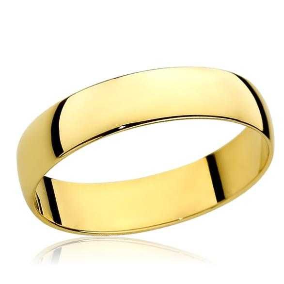 OD RĘKI Obrączka Złota 4 mm Klasyczna Obrączki Złote Klasyczne Ślubne