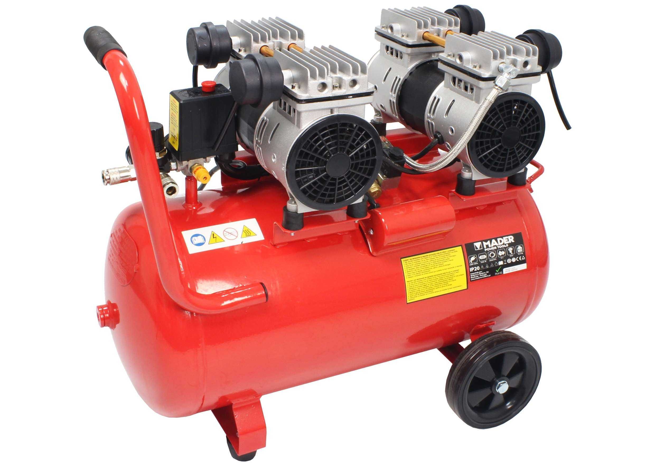 Compressor de Ar Monobloco, 50L, 4HP, 4 Cabeças, 2 Motores