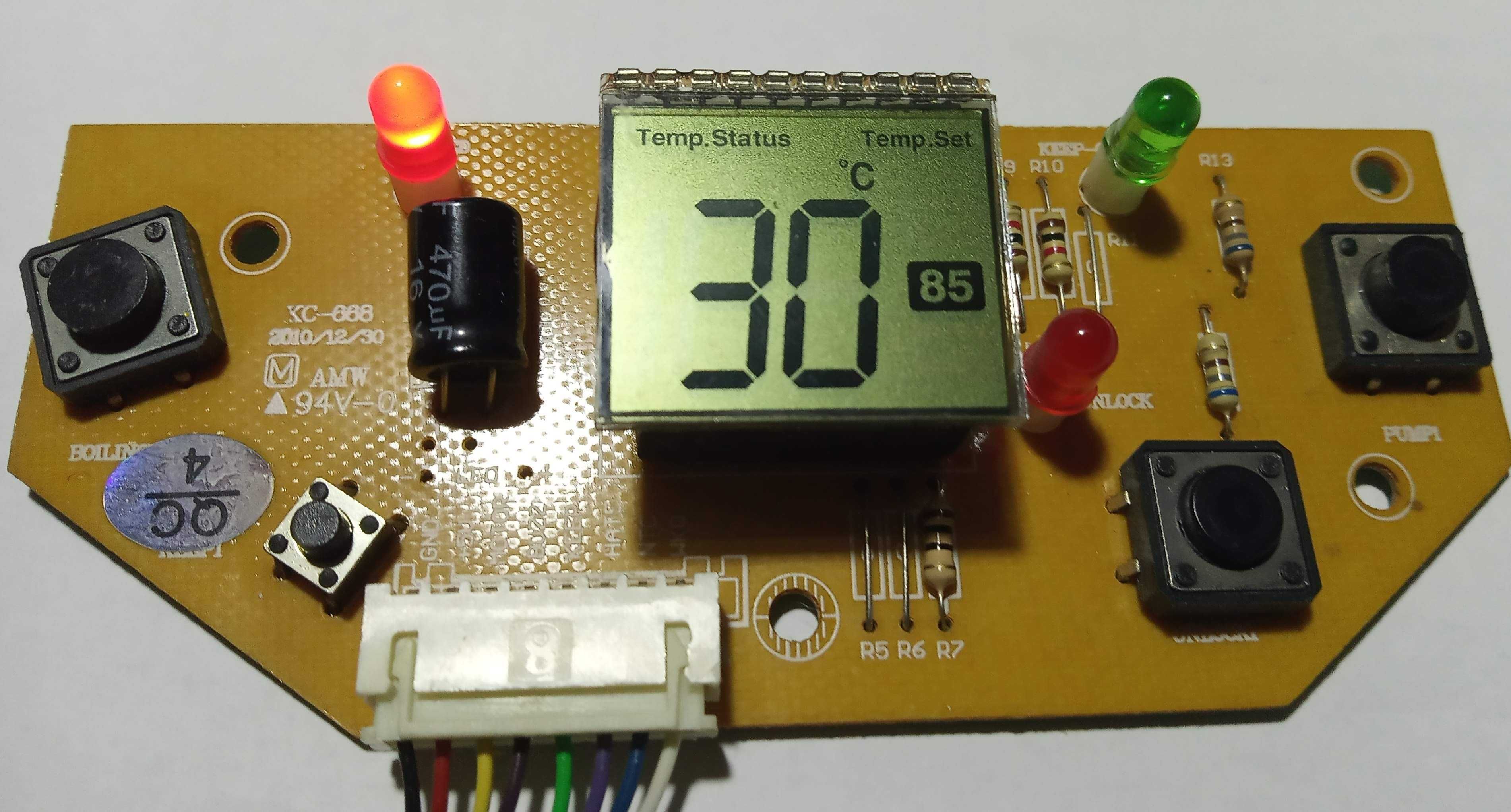 Плата управления для термопота  КС-668 LCD оригинал с кабелем