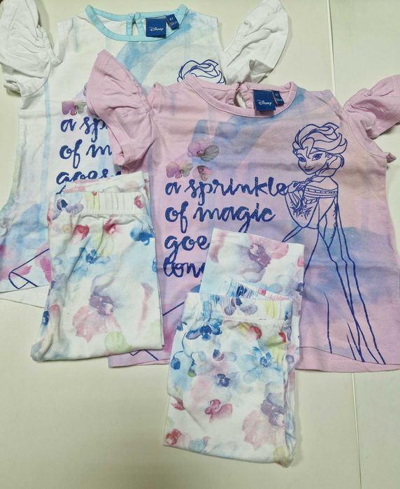 DISNEY KRAINA LODU ELSA R. 104 cm BLIŹNIAKI Dwa komplety letnie