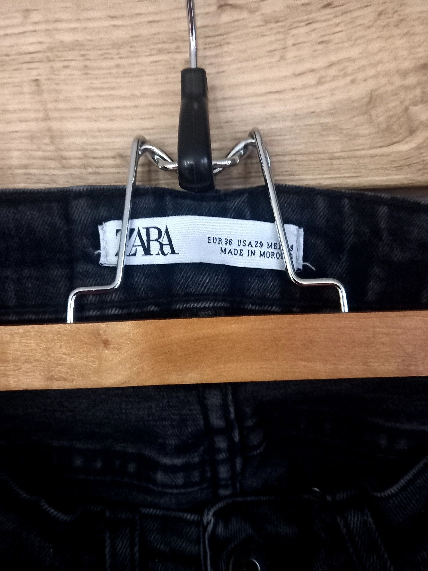 Spodnie jeansy skinny męskie chłopięce skinny czarno-szare Zara r. 36